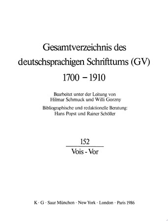 Cover of Vois - Vor