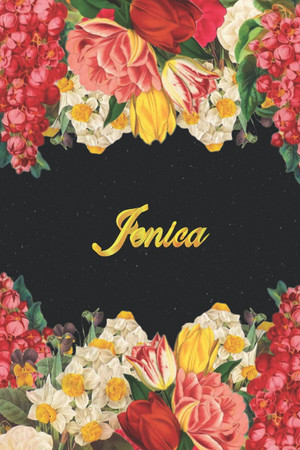 Cover of Jenica: Lined Notebook / Journal With Personalized Name, & Monogram Initial J on the Back Cover, Floral Cover, Monogrammed Writing Journal for Girls & Women