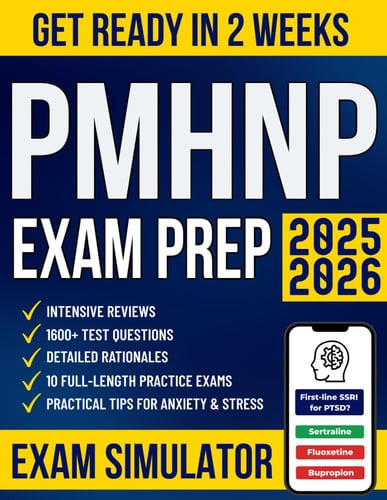 Cover of PMHNP Certification Exam Prep: The All-in-One Study Guide to Get Ready in No Time and Pass Your Boards With Confidence | 1600+ Test Questions, Detailed Rationales, Intensive Reviews and 10 Mock Exams