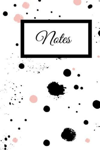 Cover of Notebook: Black and Pink Ink Splash Notebook With Lined Pages (6"x9"/100 Pages)