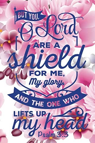 Cover of Sermon Notes Journal for Women: But You, O Lord, Are A Shield For Me, My Glory, And The One Who Lifts Up My Head Psalm 3:3 (Pink Peony Christ Diary)