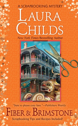 Cover of Fiber and Brimstone (A Scrapbooking Mystery, #8)