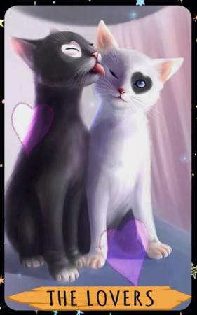 Cover of The Lovers: Cat Tarot Card, Divination Journal, Magic Reading Journal, Witchcraft Supplies, Mystic Journal, Fortune Telling Journal, Tarot Journal, Mystical Cat Tarot