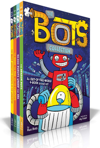 Cover of The Bots Collection (Boxed Set) The Most Annoying Robots in the Universe; The Good, the Bad, and the Cowbots; 20,000 Robots Under the Sea; The Dragon Bots
