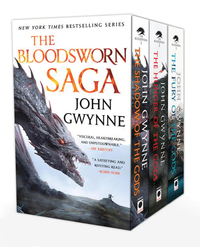 Cover of The Bloodsworn Saga Boxed Set: The Shadow of the Gods, The Hunger of the Gods, The Fury of the Gods
