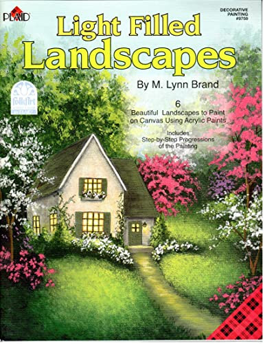 Cover of Light Filled Landscapes: 6 Beautiful Landscapes to Paint on Canvas Using Acrylic Paints : Includes Step-by Step Progressions of the Painting