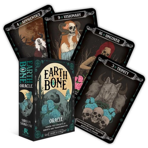 Cover of Earth & Bone Oracle: Honor the Concepts of Rebirth and Transformation (42 Gilded Cards and 112-Page Full-Color Guidebook)