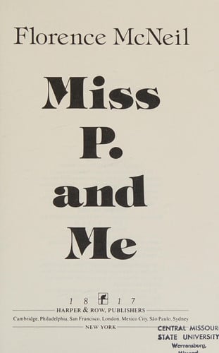 Cover of Miss P. and Me