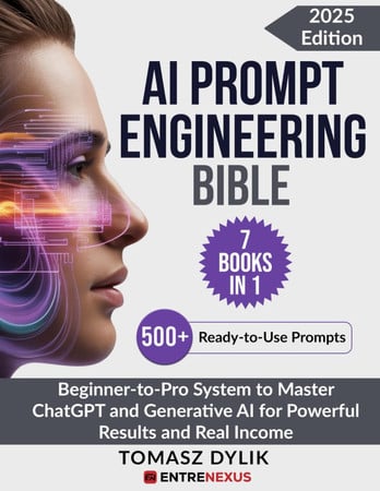 Cover of AI Prompt Engineering Bible (7 Books in 1): Beginner-to-Pro System to Master ChatGPT and Generative AI for Powerful Results and Real Income
