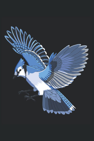 Cover of Flying Blue Jay Notebook: Dot Grid - 120 Pages - Size 6 X 9 Inches (15,24 X 22,86 Cm)