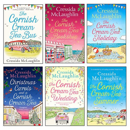 Cover of The Cornish Cream Tea Series 6 Books Collection Set By Cressida McLaughlin (The Cornish Cream Tea Bus, Summer, Wedding, Christmas Carols and a Cornish Cream Tea, Holiday, Bookshop)