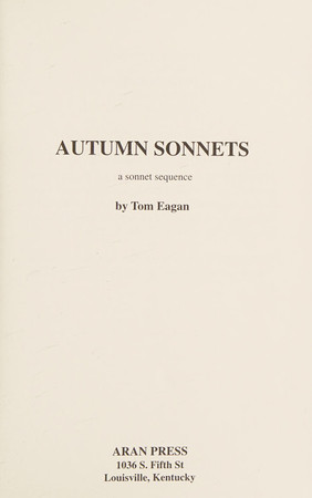 Cover of Autumn Sonnets: A Sonnet Sequence