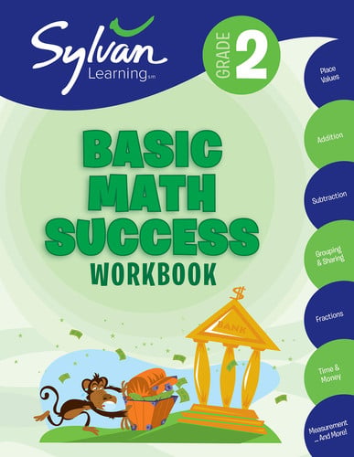 Cover of 2nd Grade Basic Math Success Workbook Place Values, Addition, Subtraction, Grouping and Sharing, Fractions, Time & More; Activities, Exercises, and Tips to Help Catch Up, Keep Up, and Get Ahead