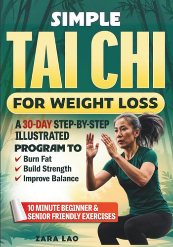 Cover of Simple Tai Chi For Weight Loss: A 30-Day Step-By-Step Illustrated Program to Burn Fat, Build Strength & Improve Balance With 10 Minute Beginner & Senior Friendly Exercises (Health Books)