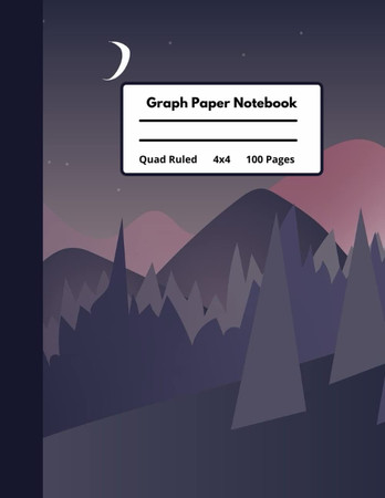Cover of Graph Paper Composition Notebook: Grid Paper Notebook, Quad Ruled 4x4, 100 Pages Large 8.5x11 for Math and Science Students in Dark Hills Design