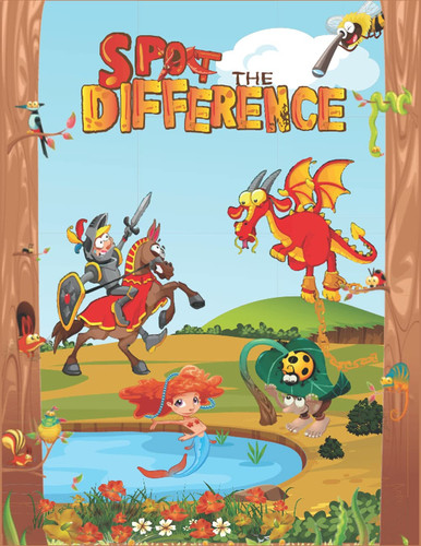 Cover of Spot the Difference - for Kids 4-6 A4 Pages - With the Cheat Sheet and Cartoon Illustration