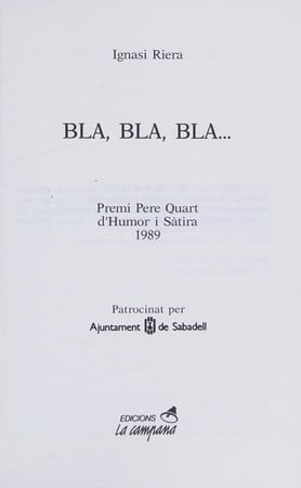 Cover of Bla, Bla, Bla--