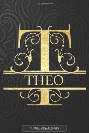 Cover of Theo: Theo Name Planner, Calendar, Notebook ,Journal, Golden Letter Design With The Name Theo