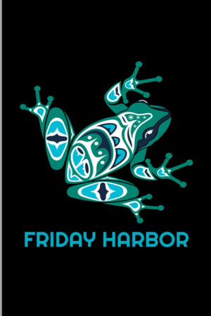 Cover of Friday Harbor: Washington Frog Pacific NW Native American Indian Gift Medium Ruled Lined Notebook - 120 Pages 6x9 Composition