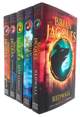 Cover of Brian Jacques Redwall Series 5 Books Collection Set (Redwall, Mossflower, Mattimeo, Mariel of Redwall & Martin the Warrior)