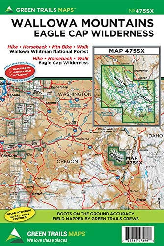 Cover of Wallowa Mountains * Eagle Cap Wilderness, OR No. G475SX (Green Trails Maps)